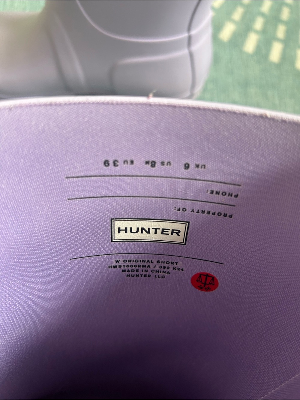 Hunter Lavender Purple Woman’s Rain Boots - Picture 3 of 7